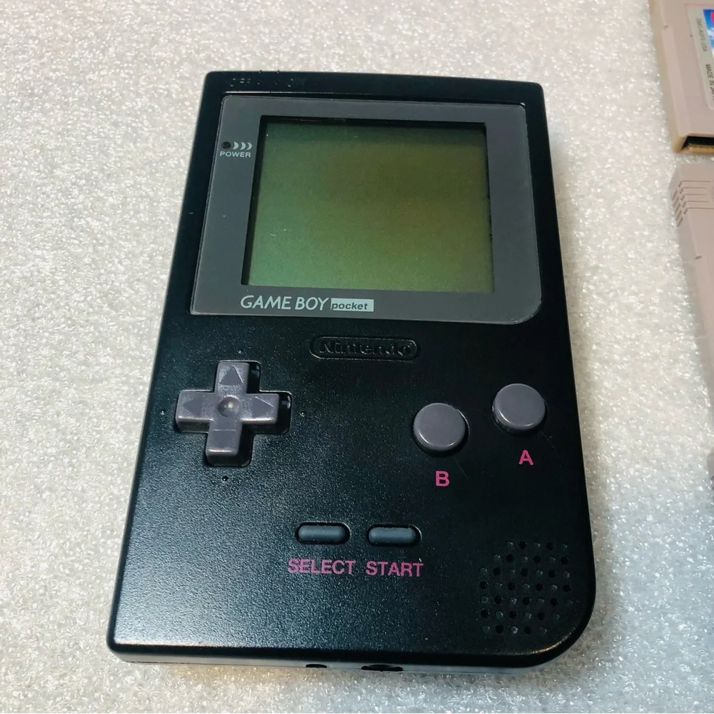 Nintendo Game Boy Pocket BLACK 100% OEM W/ 5 Games & Carrying Case Tested Works